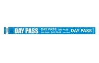 Bracelet d’événement Tyvek pré-imprimé 3/4" Day Pass ( Offert en anglais seulement) à vendre en ligne