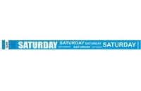 Bracelet d’événement Tyvek pré-imprimé 3/4" Saturday ( Offert en anglais seulement) à vendre en ligne