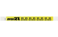 Bracelet d’événement Tyvek pré-imprimé 3/4" Over 21 ( offert en anglais seulement ) à vendre en ligne