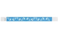 Bracelet d’événement Tyvek pré-imprimé 3/4" Empreintes Bleu à vendre en ligne